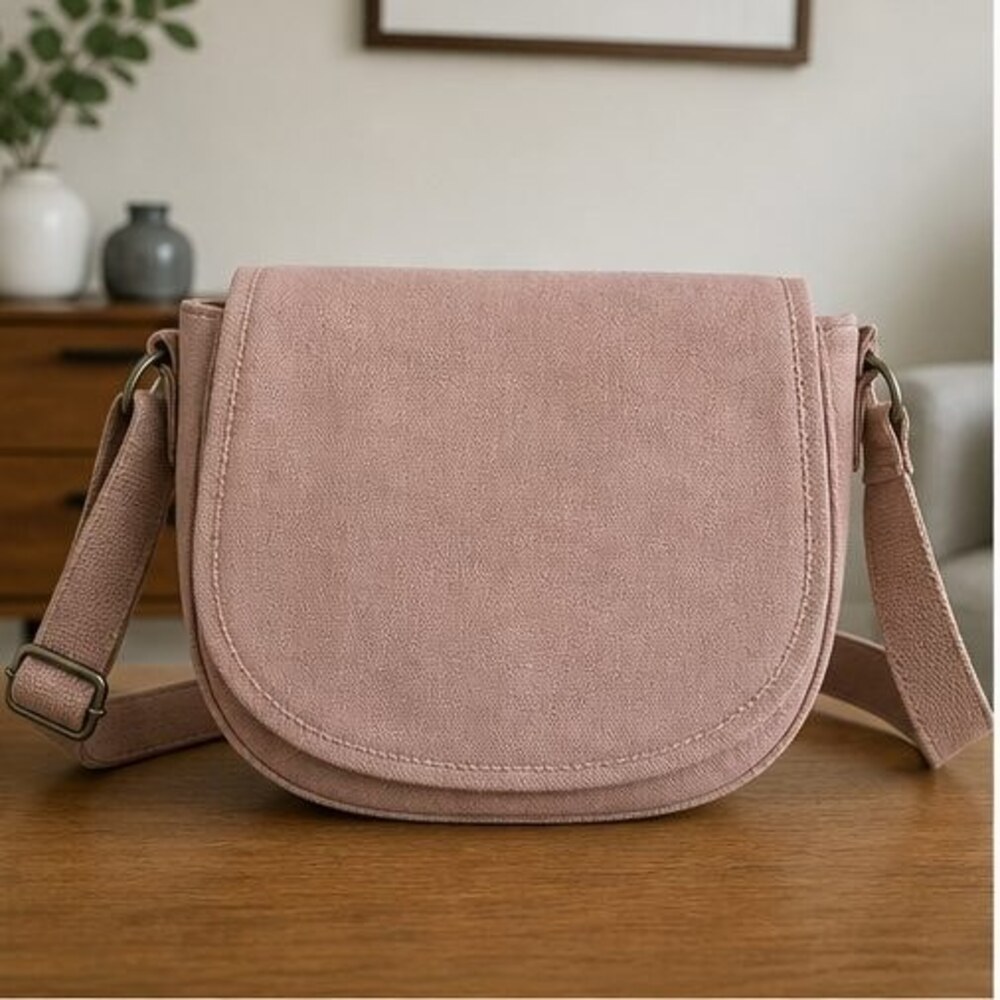 Blush Canvas Crossbody Bag